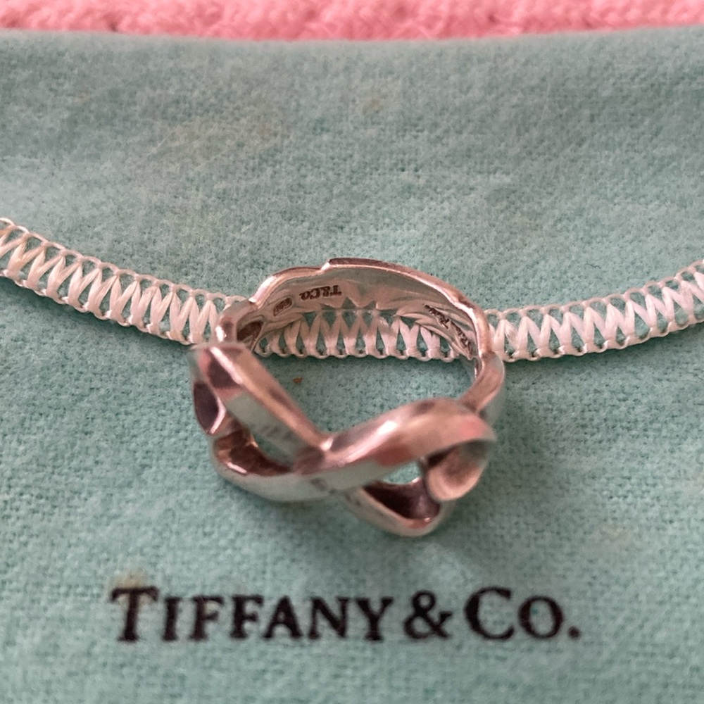 AUTHENTIC Tiffany & Co. Infinity Knot Double Heart Ring